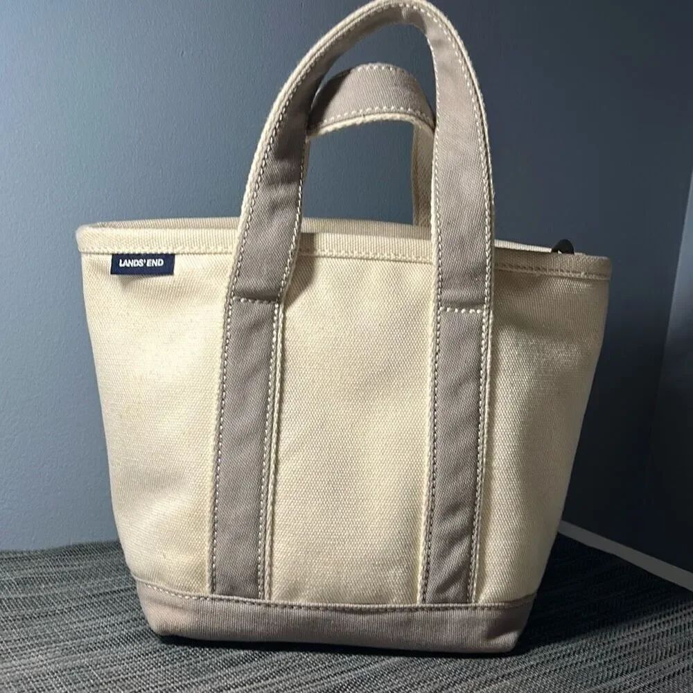 Lands’ End Multiway Pocket Canvas Tote Boat and Tote Zipper